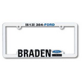 Raised Letter License Plate Frame (White)